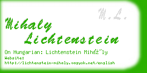 mihaly lichtenstein business card